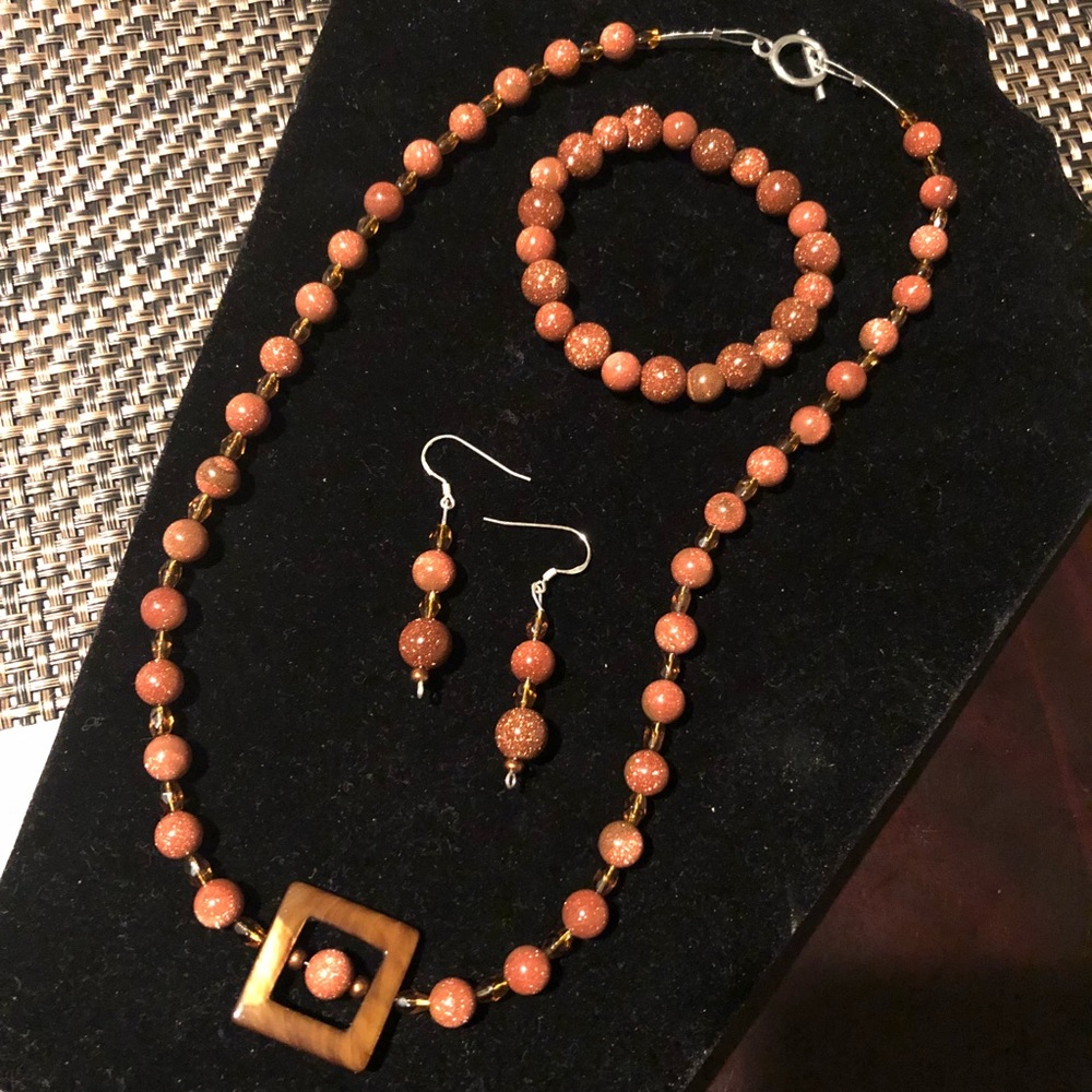 Matching earrings and necklace handmade
